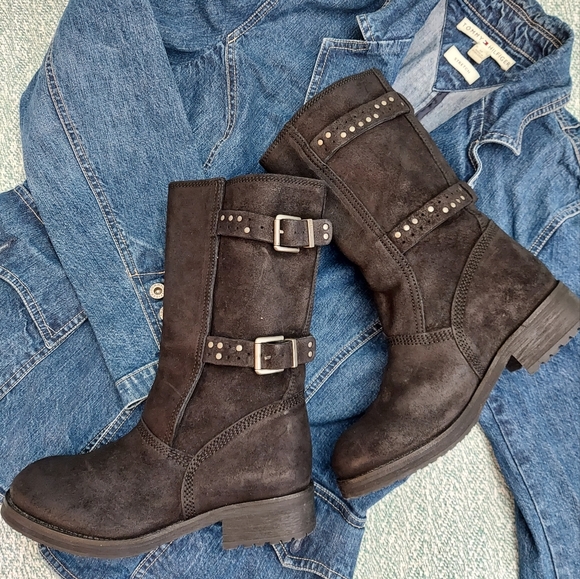 Diesel Shoes - Diesel Oiled Suede/Leather Moto Boots